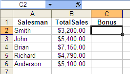 Excel data