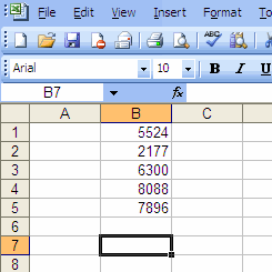 Excel MIN function data