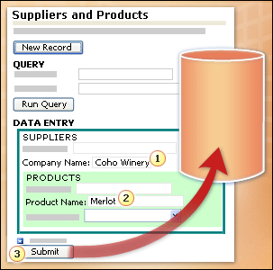 Submitting data in the form