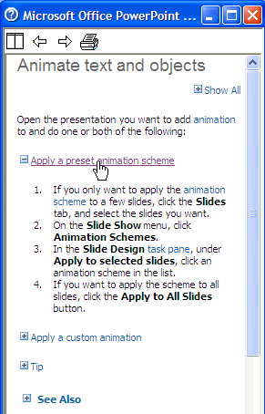 Microsoft Powerpoint  on Ms Powerpoint Help Feature   Microsoft Powerpoint   Microsoft