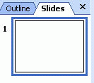 Outline or Slides tab