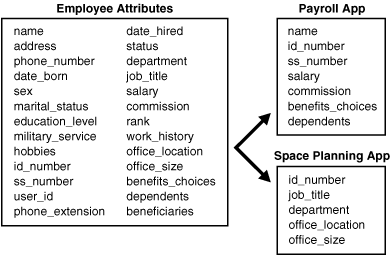 Subset of Object Attributes