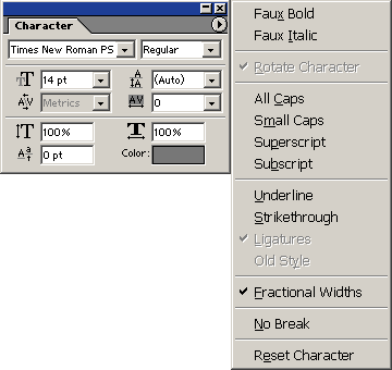 The Character Palette