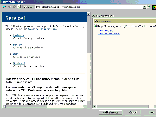 Add Web Reference