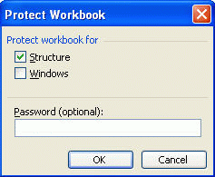 Protect Workbook dialog box