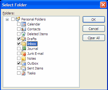 Select Folder dialog box