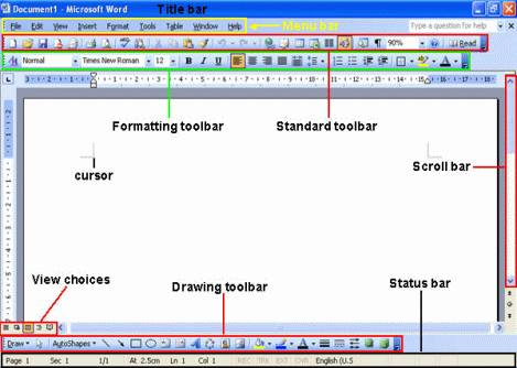 Word screen elements